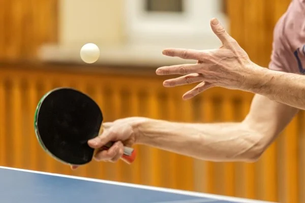 table tennis player closeup